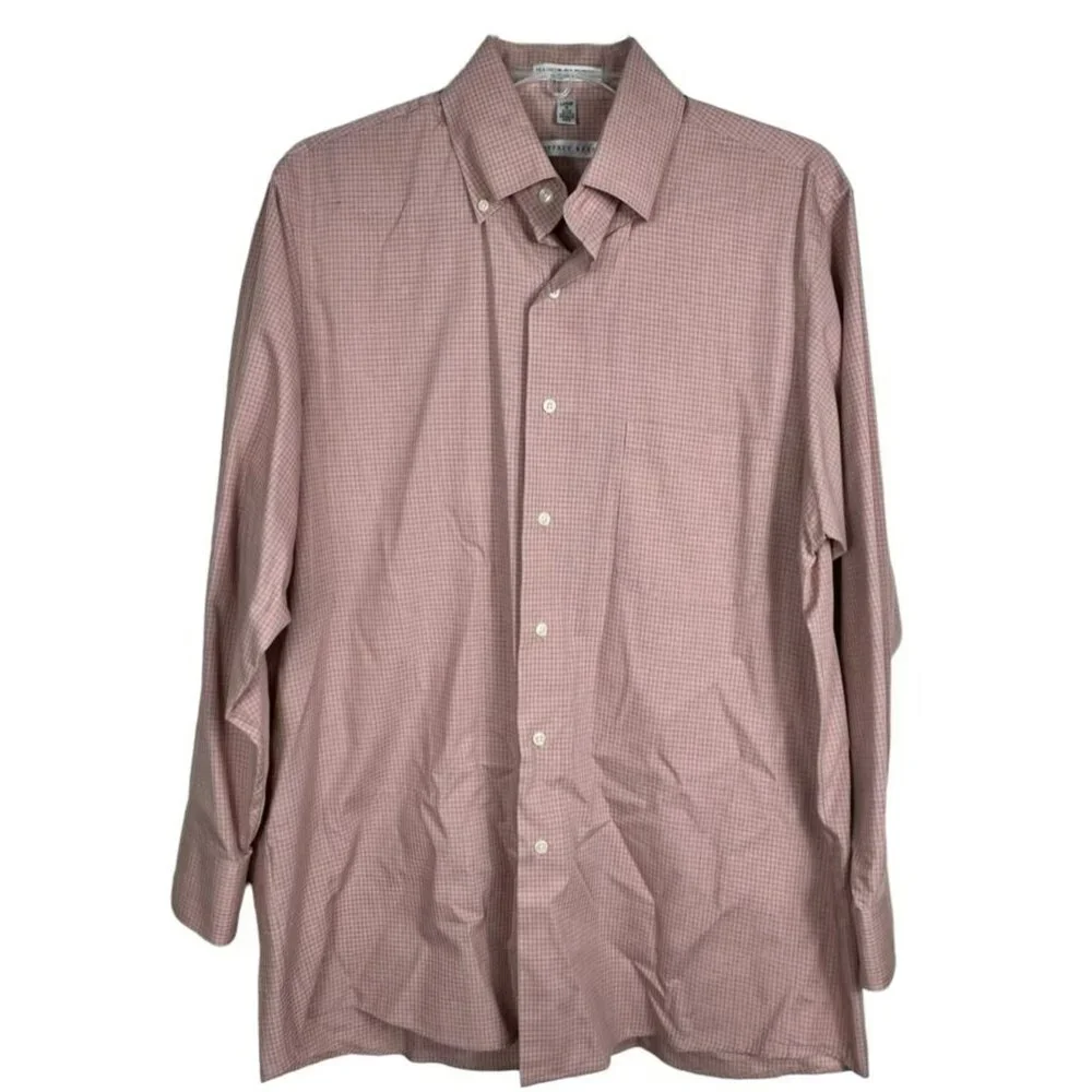 Geoffrey Beene Men's‎ Red Plaid  Shirt Long Sleeve Button Size Large